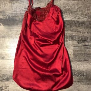 Red Satin Nightgown Size Small